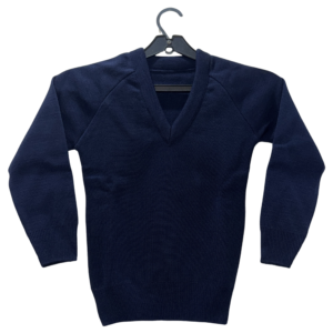 Solid Navy Blue V-Neck School Pullover (US Cut)