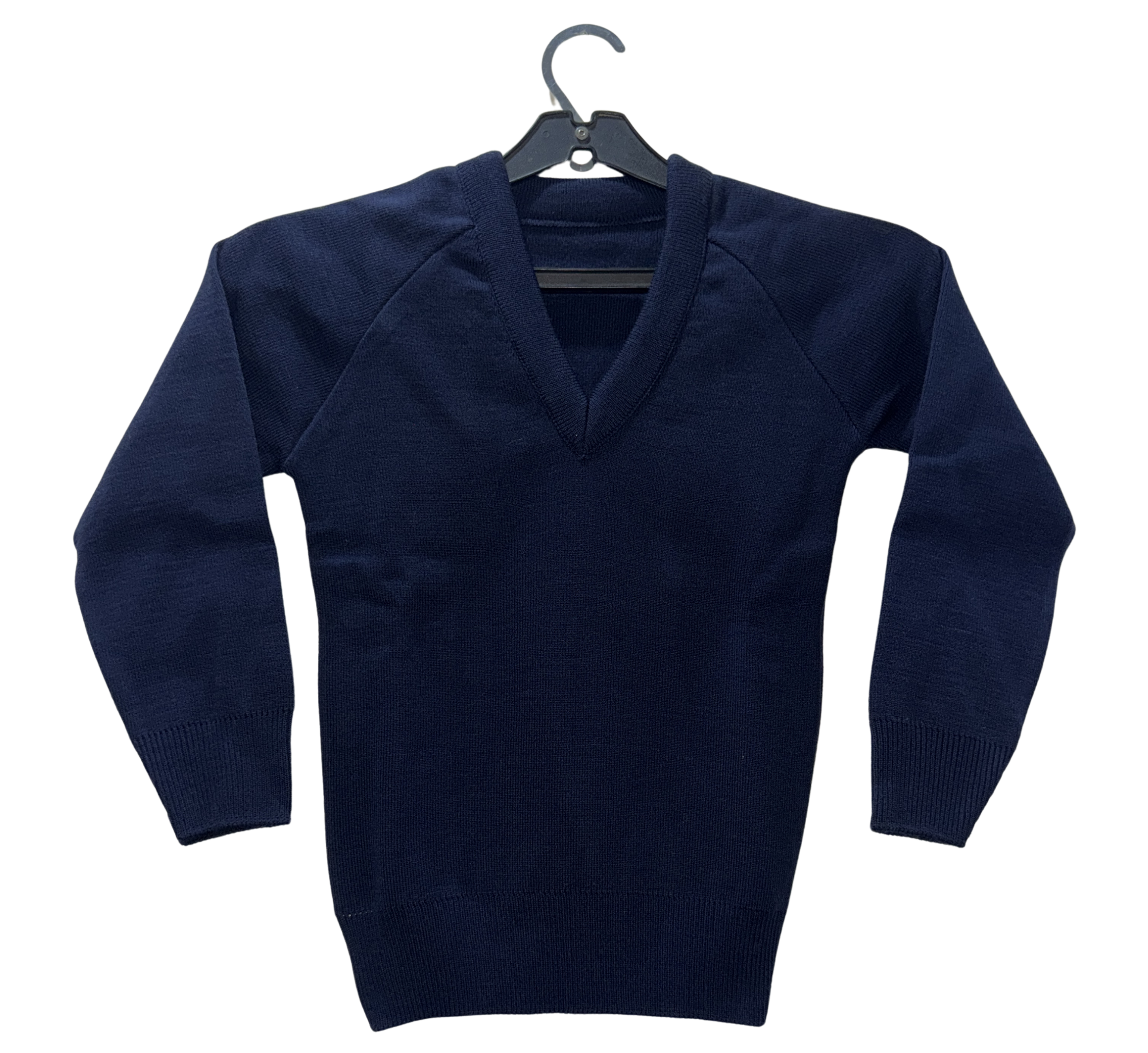 Solid Navy Blue V-Neck School Pullover (US Cut)