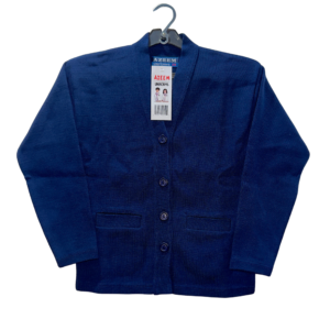 Classic Button-Up School Cardigan with Dual Pockets