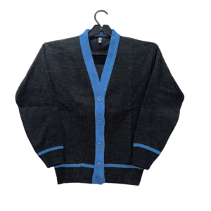 Grey & Sky Blue Button-Up School Cardigan (Malaysia Style)